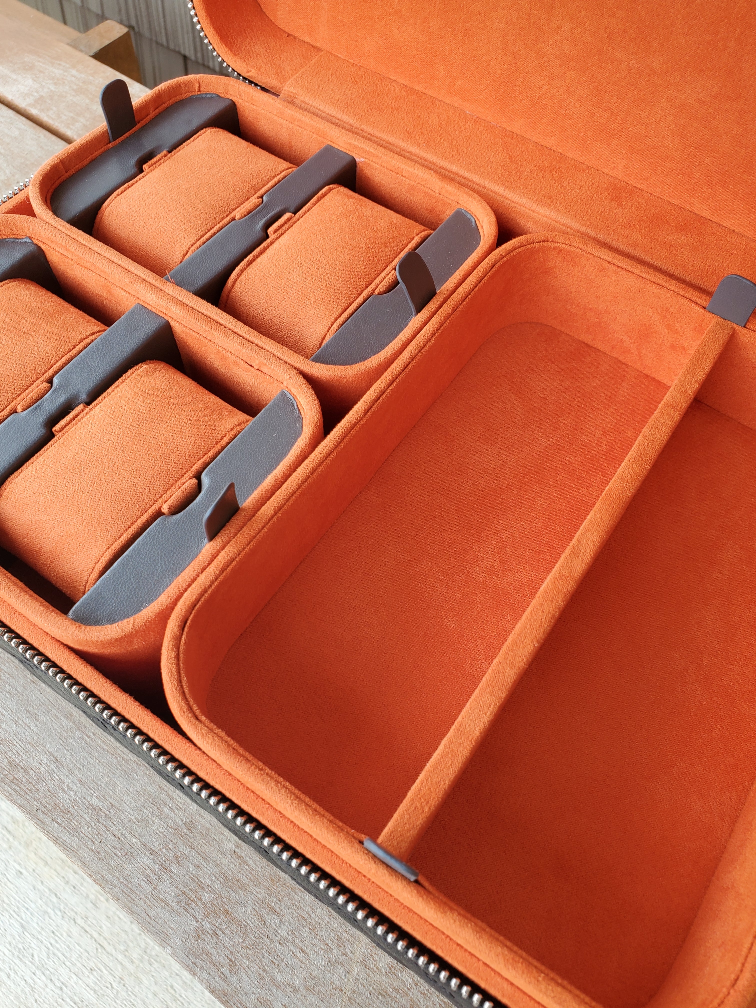Black/Orange/Gray 3 Layer Luxury Jewelry Case