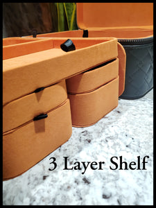 Black/Orange 3 Layer Luxury Jewelry Case