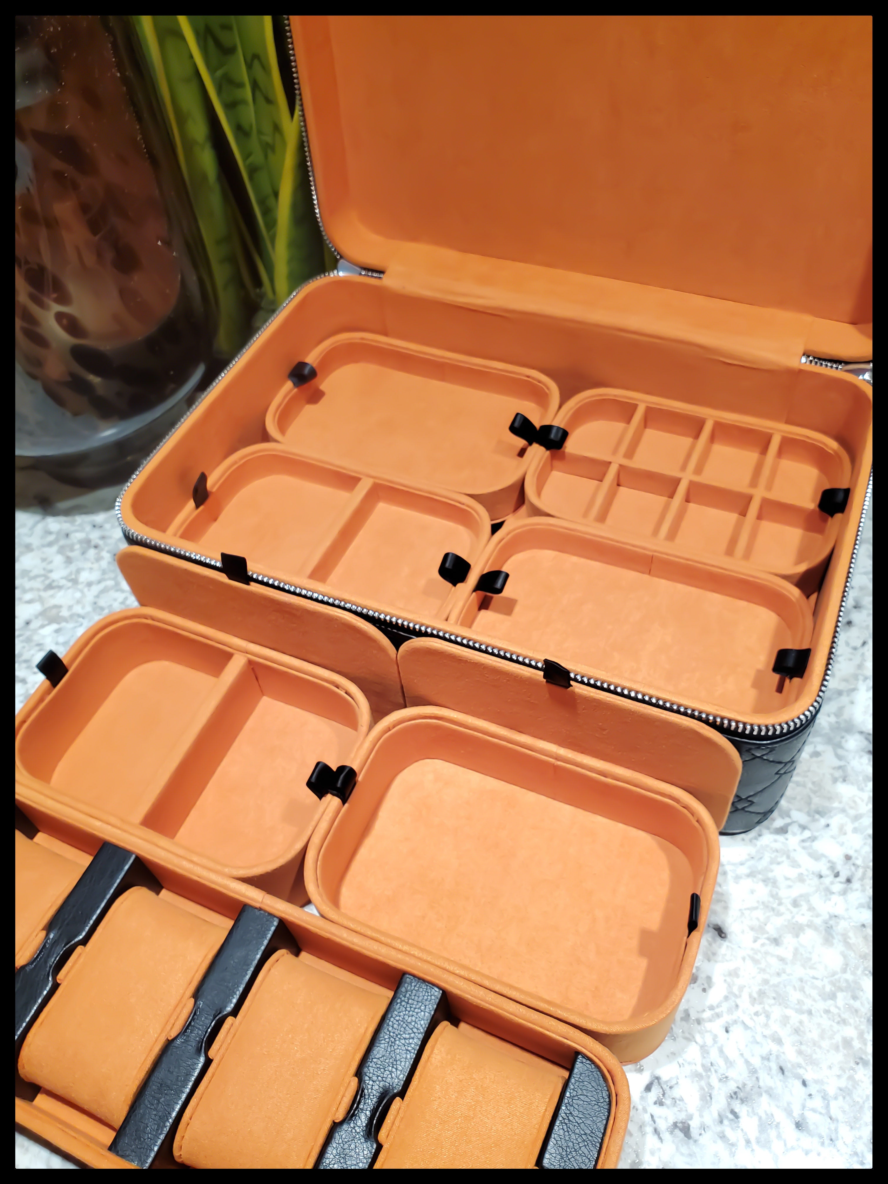 Black/Orange 3 Layer Luxury Jewelry Case