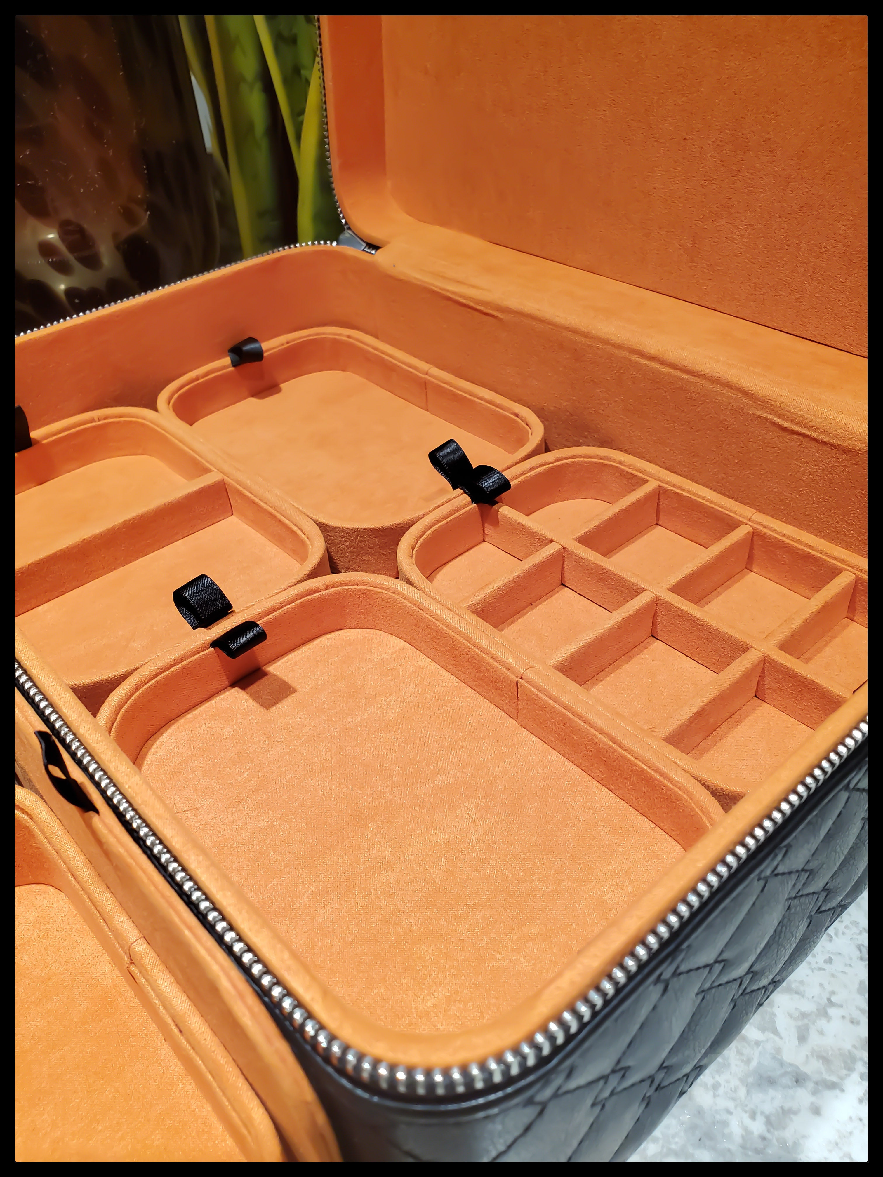 Black/Orange 3 Layer Luxury Jewelry Case