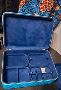 Sky Blue 3 Layer Jewelry Travel Case