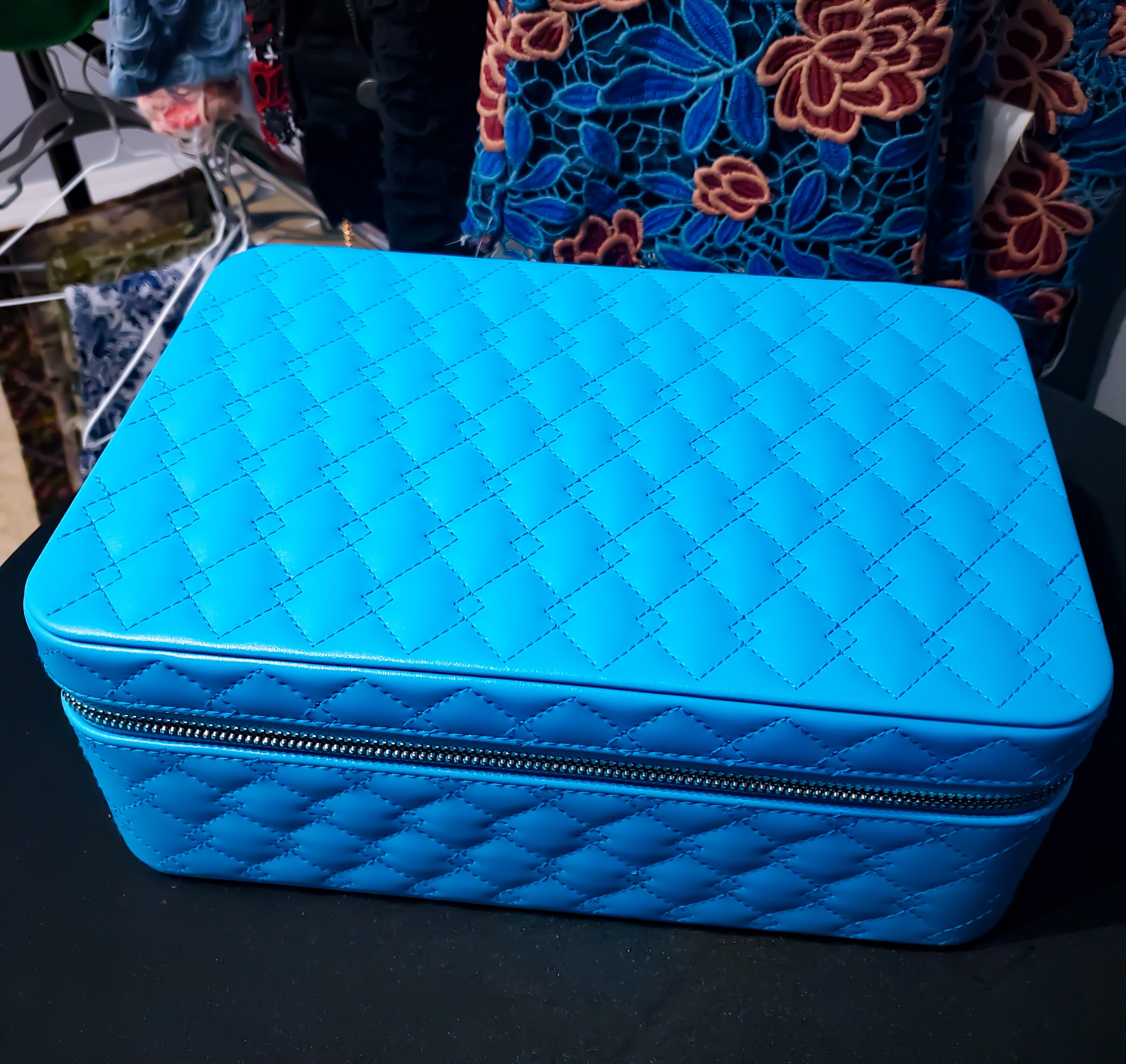 Sky Blue 3 Layer Jewelry Travel Case
