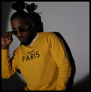 Gold/Black Classic Paris Crewneck Pullover