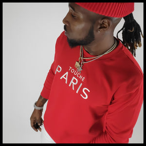 Red/White Classic Paris Crewneck Pullover